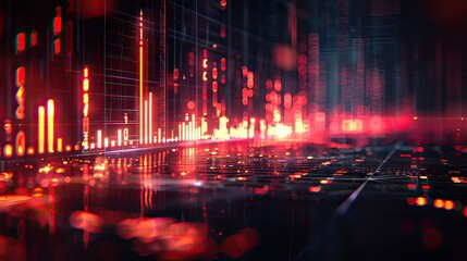 Obraz premium chart of investment financial data. Graph stock market with rising candlesticks.