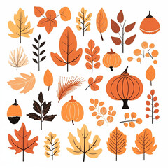 Obraz premium autumn leaves on white background 