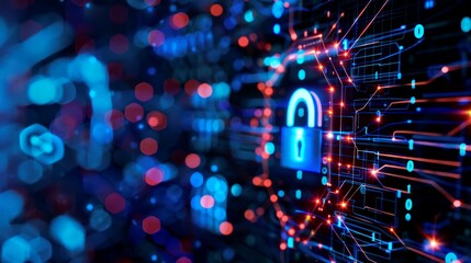 illustration abstract padlock digital security