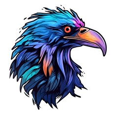 Fototapeta premium illustration art head of crow isolated on white background