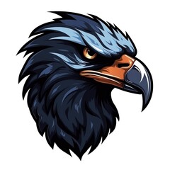 illustration art head of crow isolated on white background
