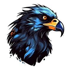 Fototapeta premium illustration art head of crow isolated on white background