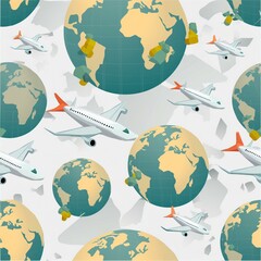 Fototapeta premium world map and globes