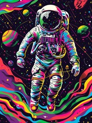 illustration art of astronaut