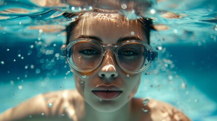 Naklejka premium Swimmer in the pool generative ai