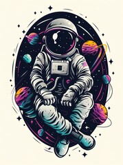 illustration art of astronaut