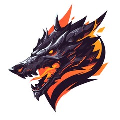 Naklejka premium illustration art of head of beast on white background