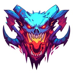 Fototapeta premium illustration art of head of beast on white background