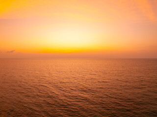 Sunset or sunrise light over sea,Amazing landscape colorful sky background