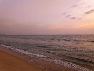 Sunset or sunrise light over sea,Amazing landscape colorful sky background