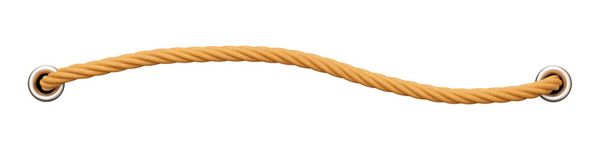 Wooden Rope With connection in realistic 3D rendering with transparent background