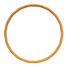 Rope shaped rounded in realistic 3D rendering with transparent background