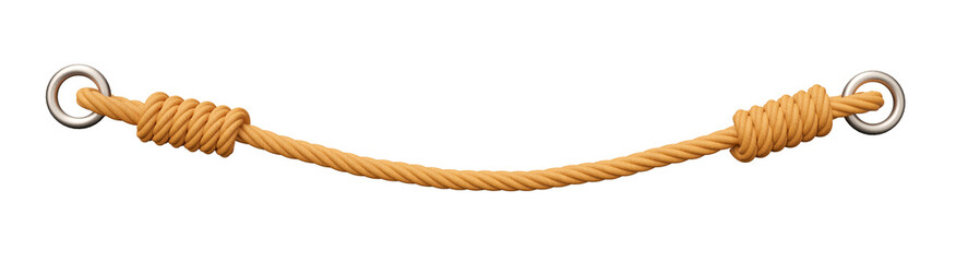 Rope with handle in realistic 3D rendering with transparent background
