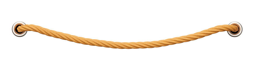 Wooden Rope With connection in realistic 3D rendering with transparent background