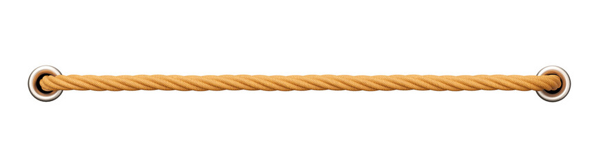 Wooden Rope With connection in realistic 3D rendering with transparent background
