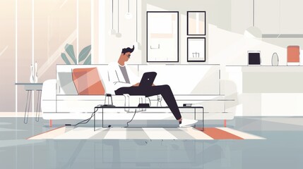 Freelancer working from home on laptop