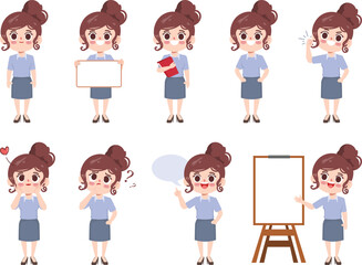 Set of businesswoman character.