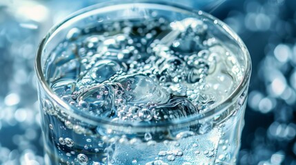 A detailed close-up shot of water. Perfect for advertising or illustrating thirst-quenching beverages.