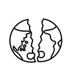 割れる地球のシンプルなベクターイラスト