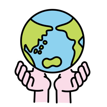 recommend clip art: シンプルな人間のアイコンシリーズ,地球を支える手