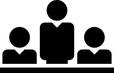 記者会見の場で挨拶する人のアイコン