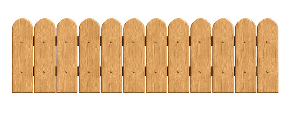 Wooden fence with ropes in realistic 3d render with transparent background