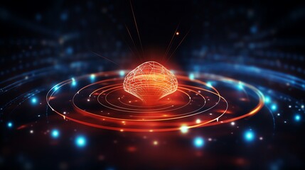 Obraz premium Wireless network and connection abstract data background with wifi symbol