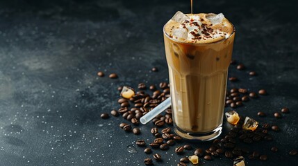 Isolated ice latte concept