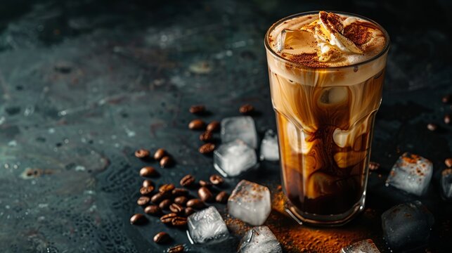 Isolated ice latte concept