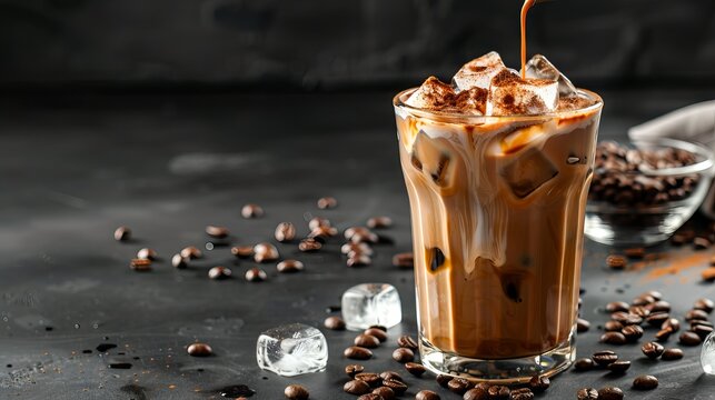 Isolated ice latte concept