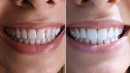 Fototapeta premium before and after teeth whitening transformation generative ai