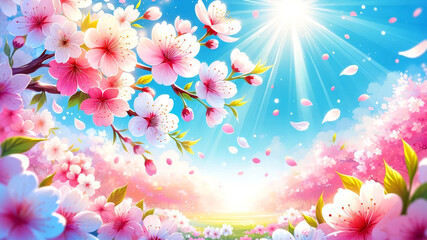 Blossoming Spring: Radiant Cherry Blossoms in Full Bloom