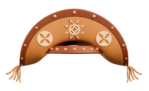 Traditional Brazilian Cangaceiro Hat in 3d Render Illustration with transparent background