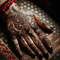 A photo of beautiful henna designs for wedding Generative AI