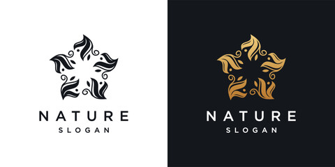 nature Logo Design Template inspiration. Abstract nature  icon vector	