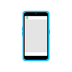 メニューのアイコンが左上に表示されたスマートフォン