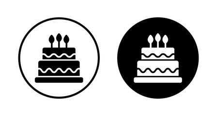 Cake icon vector isolated on white background. Cake vector. Birthday cake icon