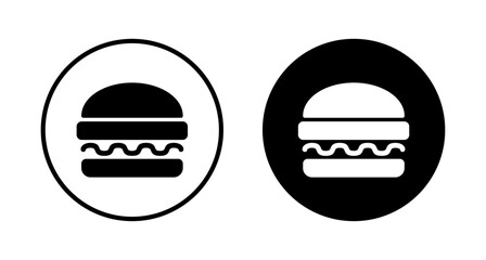 Hamburger icon vector isolated on white background. Burger and hamburger icon. Fast food vector icon