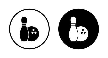 Bowling game Pin Icon vector isolated on white background. Bowling icon, ball and pin