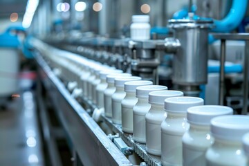 Obraz premium yogurt in the factory industry