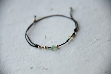 A set of handmade macramé & natural stones bracelets. 