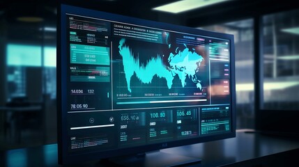 Business intelligence. Diagram, Graph, Stock Trading, Investment dashboard. Generative AI