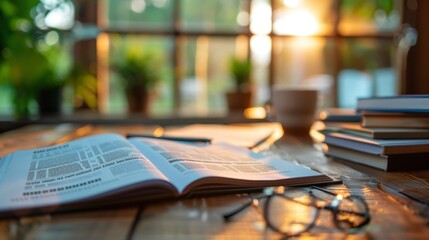 Obraz premium An employee handbook or brochure open to a section detailing compensation and benefits