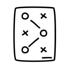 strategy board of soccer football championship doodle icons
