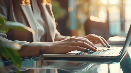 closeup of hands typing on keyboard