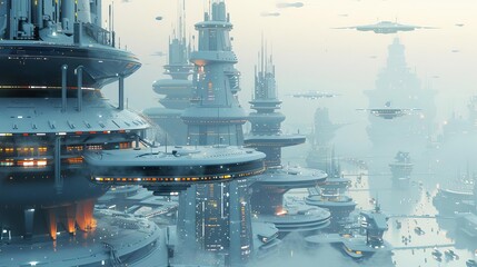 Illustrate a futuristic cityscape with hybrid buildings, combining traditional architecture with modern, sustainable technologies, Close up
