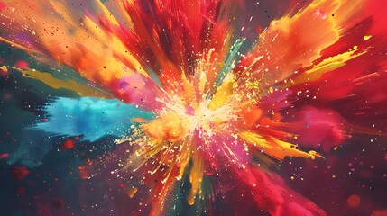 paint splashing in vibrant colors and liquid motion