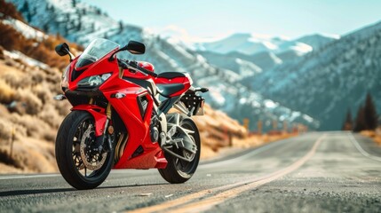 Obraz premium sport motorcycle on the highway generative ai