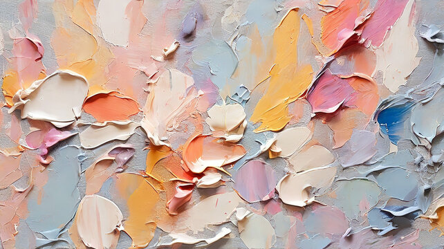 Multicolor abstract painting with grunge texture on canvas 
