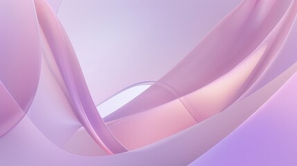 A minimalist abstract shapes and forms background featuring smooth curves and gentle gradients in soft pink and lavender, creating a serene and modern aesthetic.